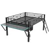 TIRAMISUBEST Twin/Full Size Gaming Mid Loft Bed with Bulit-in Desk and LED Light, Metal Low Loft Bedframe with Ladder and Guardrail - 4 of 4