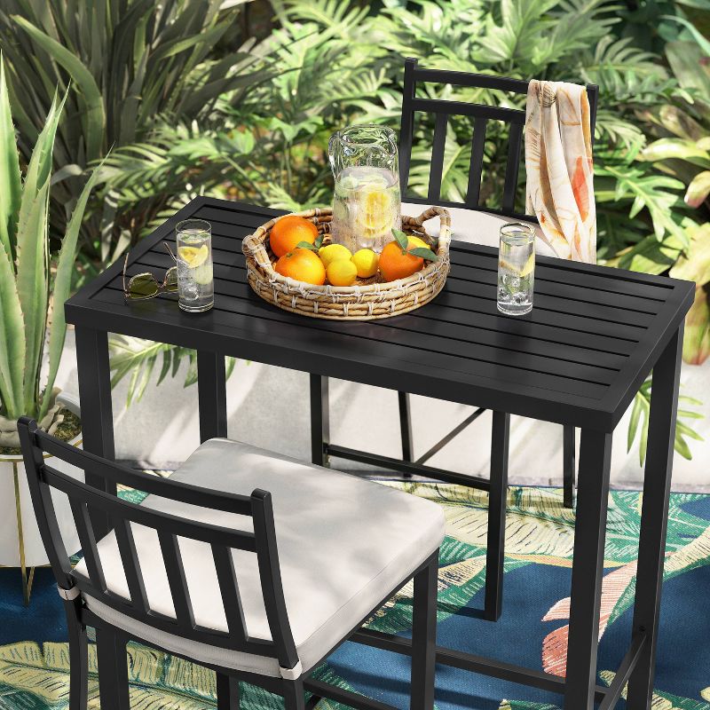 Fairmont Bar Height Rectangle Patio Dining Table - Black - Threshold&#8482;, 3 of 8
