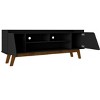 Sapphtopaz Modern TV Stand Media TV Console for TVs Up to 55" with Storage Cabinets & 2 Open Shelves TV Stand with Wood Leg for Living Room - 2 of 4