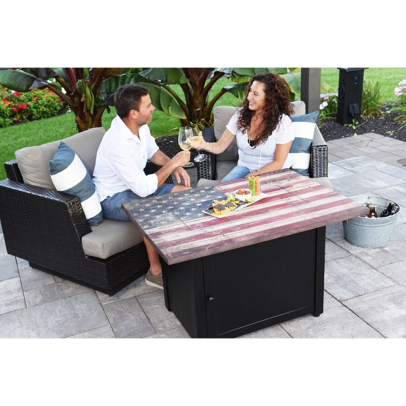 Endless Summer The Americana 40&#34;x28&#34;  Rectangle LP Gas Outdoor Fire Pit Black, 4 of 8