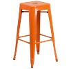 Emma and Oliver Commercial Grade 24" Round Metal Indoor-Outdoor Bar Table Set, 2 Backless Stools - 4 of 4