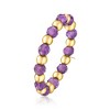 RS Pure by Ross-Simons 0.90 ct. t.w. Amethyst Bead Stretch Ring With 14kt Yellow Gold - 3 of 4