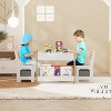 4-in-1 Kids Activity Table & Chairs Set with Storage Drawers, Convertible Wooden Play Desk for Toddlers - 4 of 4