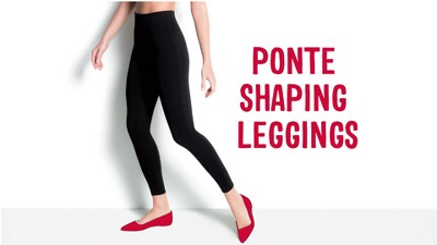 Assets by Spanx Ponte Shaping Leggings XL Very Black FL4915 for