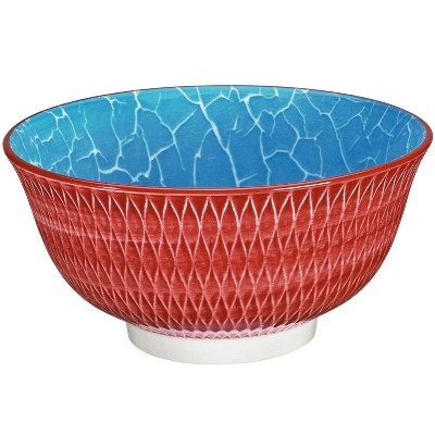 Cilio "Rhombuses" Porcelain Bowl, Red, 17 fl. oz., 6" dia., Set of 6