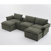 TiramisuBest U Shaped Modular Sectional Sofa Console Wireless Charging Bluetooth Speakers 2 Cup Holders Movable Footstools Chenille 5 Seat - 4 of 4
