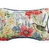 Manual Woodworkers and Weavers Bloom With Grace Word Pillow, Inspirational Decorative Cushion with Floral Typography Design - 2 of 3