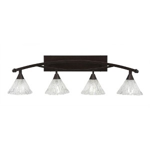 Toltec Lighting Bow 4 - Light Vanity in  Bronze with 7" Italian Ice Shade - 1 of 1