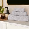 Chevron Zero Twist Cotton Solid and Jacquard Hand Towel Set of 6 by Blue Nile Mills - 2 of 4