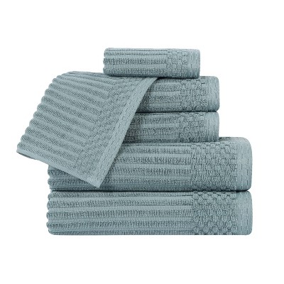 Modern Ribbed Cotton  Assorted Towel Set by Blue Nile Mills