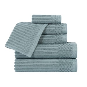Modern Ribbed Cotton  Assorted Towel Set by Blue Nile Mills - 1 of 4