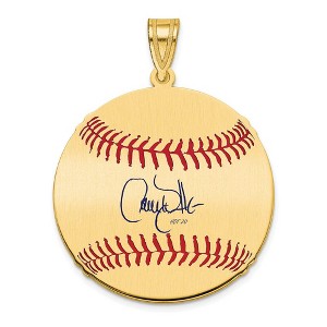 Black Bow Jewelry 14K Gold Plated Larry Walker Signature MD Enamel Baseball Pendant - 1 of 4