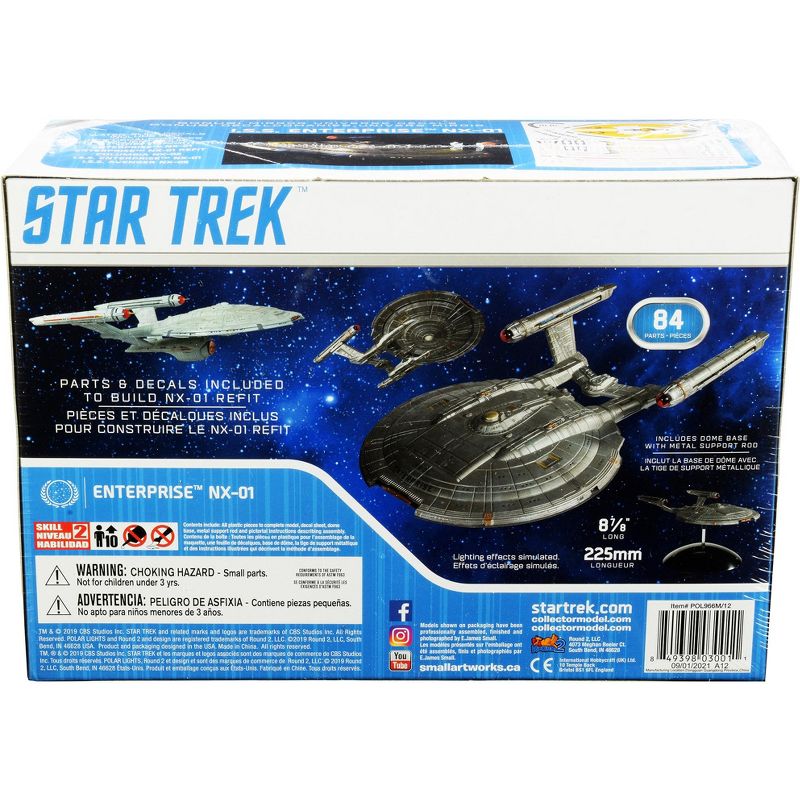 Skill 2 Snap Model Kit Enterprise NX-01 Starship "Star Trek: Enterprise" (2001-2005) TV 1/1000 Scale Model by Polar Lights, 4 of 5