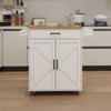 NicBex Modrn Kitchen Island Cart with Adjustable Shelves & Center Drawer & Wheels,Storage Cabinet Dining Sideboard for Kitchen,Dining Room - 3 of 4
