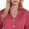 Anna-Kaci Women's Stainless Steel Necklace with 18K Gold Plated Pendant, Natural Green Stone Inlay, Adjustable Chain, Unique Design-Gold - 3 of 4