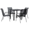 vidaXL 5 Piece Patio Dining Set Black Steel and Textilene - 2 of 4