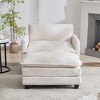 Hyleory 41.34" circle fleece Oversized Accent Chair, Sofa Chair with Ottoman and Large Seat , Modern Armchair for Bedroom Living Room - 2 of 4