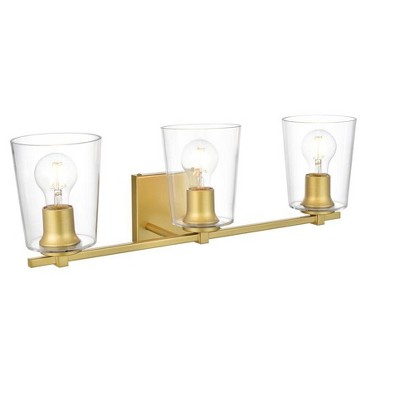 Elegant Lighting Kacey 3 light Brass and Clear Bath Sconce