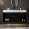 KWPZQEB 39.4" Bathroom Vanity with Ceramic Sink, Bathroom Sink Cabinet with 2 Drawers & 2 Storage Spaces, Floating Bathroom Vanity for Bathroom - 2 of 4