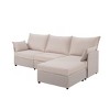 NicBex 93.7 Inch L-Shaped Sectional Sofa,3-Seat Couch with Movable Ottoman and 2 Pillows for Living Room,Bedroom - 4 of 4