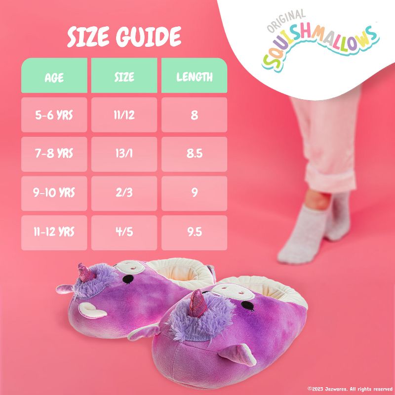 Squishmallows Fifi the Fox & Lola the Unicorn Dual Sizes Girls' Slippers. (Little Kids), 5 of 7