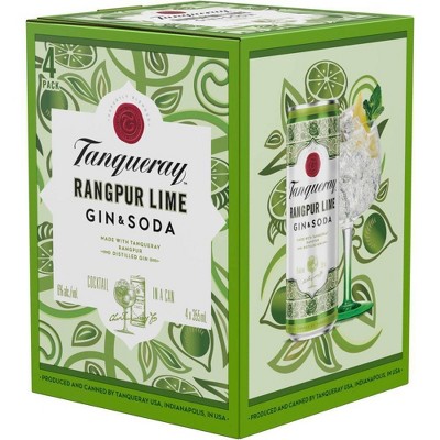 Tanqueray Rangpur Lime Gin & Soda Cocktail - 4pk/355ml Cans