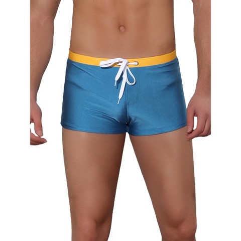 Lars Amadeus Men's Solid Color Elastic Waist Summer Pool Swimwear Shorts Navy 30