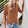 Womens Textured Knit Pullovers Crew Neck Long Sleeve Sweaters Basketweave Stitch  Texture Fall Chunky Sweaters Trendy Fashion Outfits - 3 of 4