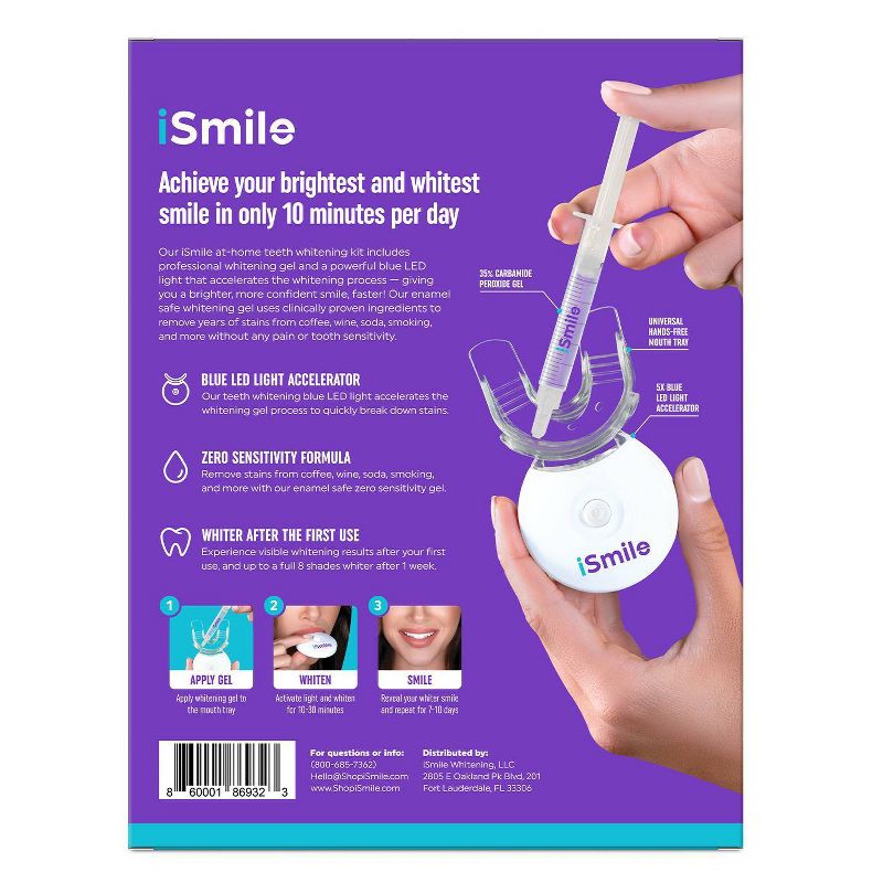iSmile LED Teeth Whitening Kit White, 3 of 9
