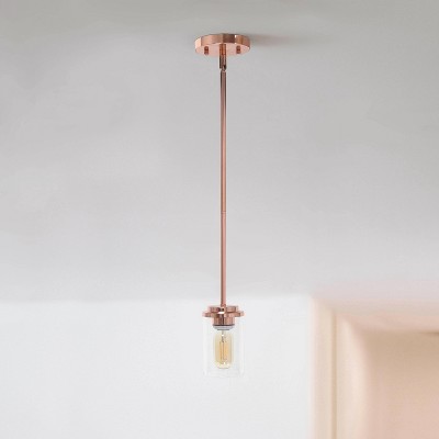Rose Gold Farmhouse 53" Adjustable Hanging Glass Pendant Light