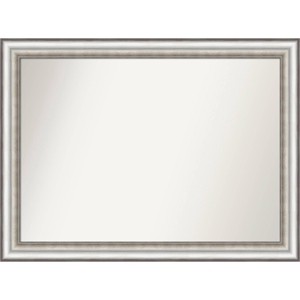 43" x 32" Non-Beveled Salon Silver Bathroom Wall Mirror - Amanti Art: Modern Rectangular, Polystyrene Frame, Wall Mounted - 1 of 4