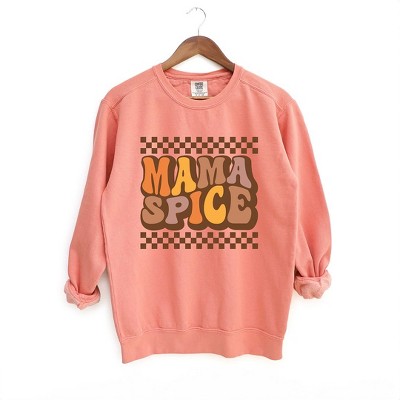 Simply Sage Market Women's  Garment Dyed Graphic Sweatshirt Mama Spice Checkered