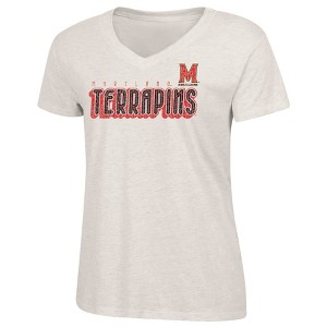 NCAA Maryland Terrapins Women's Oatmeal V-Neck T-Shirt - 1 of 3