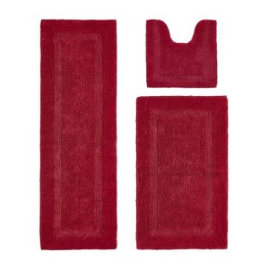 Lux Premium 100% Cotton  Ultra-Soft Tufted Solid Reversible 3 Piece Bath Rug Set, Water-Absorbent, Durable, Machine Washable Bathroom Rug - 1 of 4