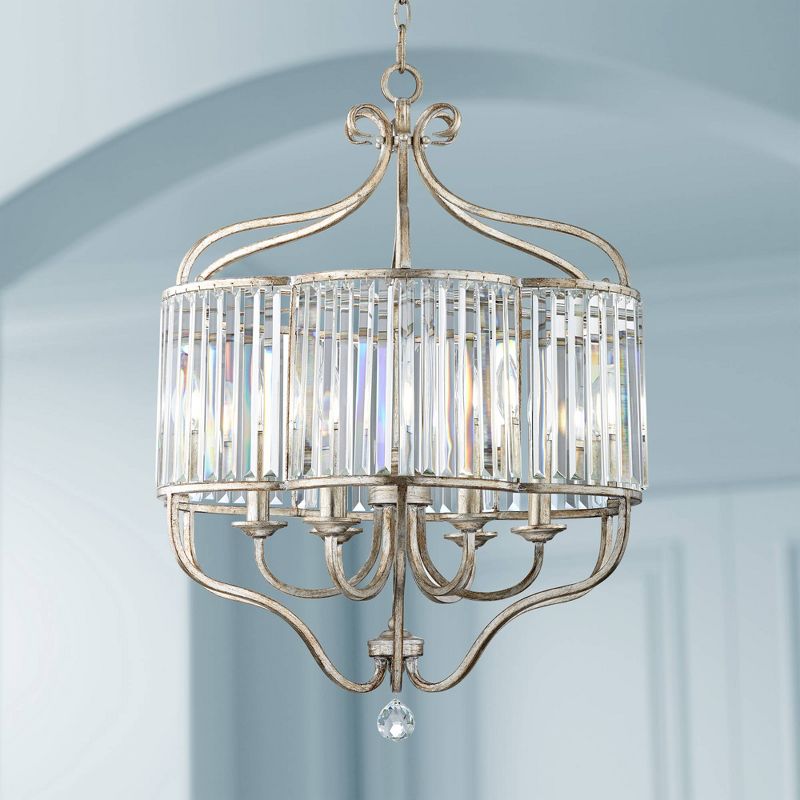 Vienna Full Spectrum Stella Antique Soft Silver Chandelier 22" Wide French Crystal Glass 6-Light Fixture for Dining Room House Foyer Kitchen Island, 2 of 10