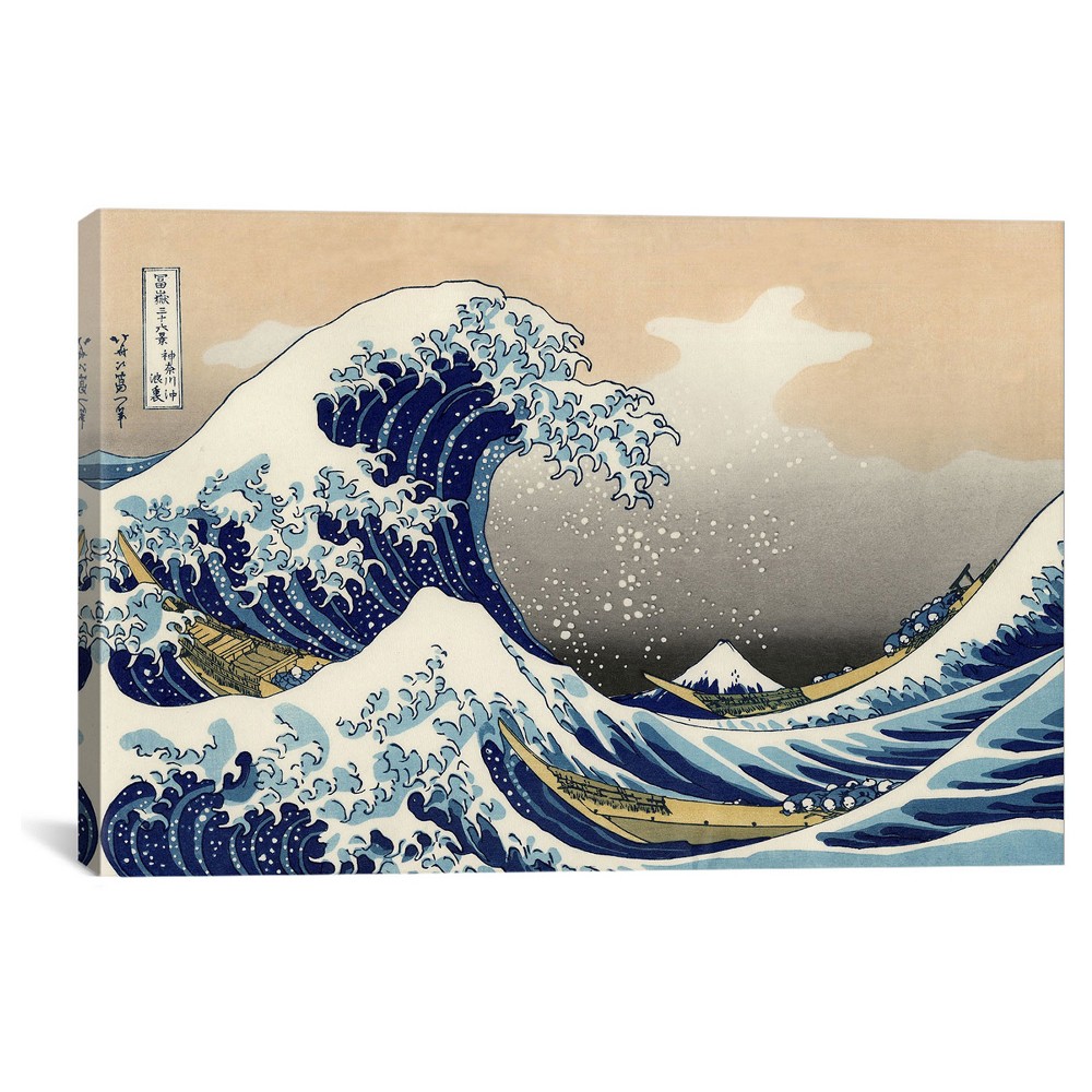 Photos - Other interior and decor 18" x 26" x 0.75" The Great Wave at Kanagawa 1829 by Katsushika Hokusai Un