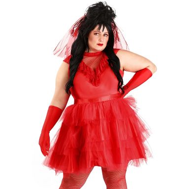 HalloweenCostumes.com 1X Women Plus Size Ghostly Red Wedding Dress Costume | Plus Size Movie Halloween Costumes, Red