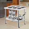 VEVOR Stainless Steel Prep Table, 36 x 24 x 35 Inch, 440lbs Load Capacity Heavy Duty Metal Worktable with Backsplash Adjustable Undershelf, Silver - 2 of 4