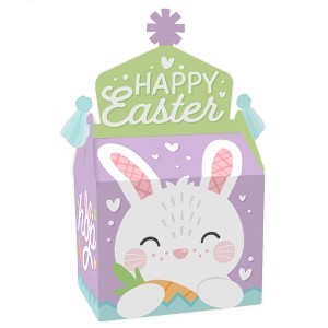 Big Dot of Happiness Spring Easter Bunny - Treat Box Party Favors - Happy Easter Party Goodie Gable Boxes - Set of 12 - 1 of 4