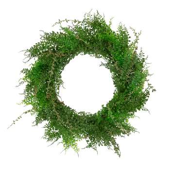 Northlight Mixed Boxwood and Berry Artificial Wreath, 24-Inch, Unlit