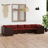 vidaXL Garden Lounge Set Brown and Cinnamon Red - 2 of 4