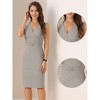 INSPIRE CHIC Women's Sleeveless V Neck Business Office Belt Pencil Dresses - 2 of 4