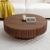 NicBex Round Fluted Coffee Table for Living Room,Modern Handcraft Drum Center Table,Circle Wooden End Table - 2 of 4