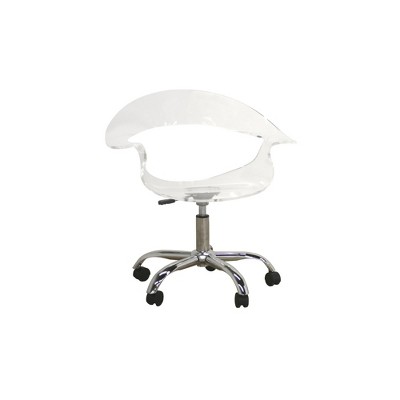 Clear Acrylic Chair With Wheels, Clear Office Chair On Wheels