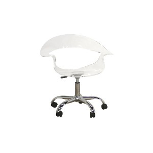 Elia Acrylic Swivel Chair Clear - Baxton Studio: Adjustable, 360-Degree, Steel Base, Modern Style - 1 of 4