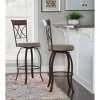 29" Carter Upholstery Swivel Barstool Metal/Tan/Cherry - Powell Company - image 2 of 4