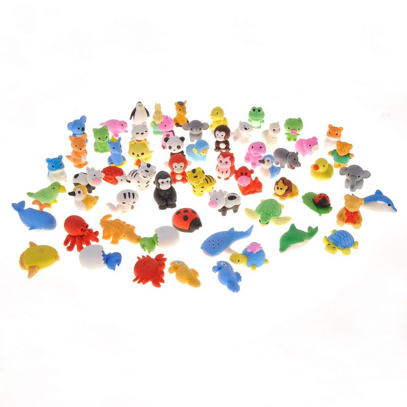 Insten 60 Pieces Puzzle Animal Erasers, Cute Stationery for Children and Kids, 1 of 6
