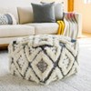 Livabliss Apache 14"H x 22"W x 22"D Bohemian/Global Cream Pouf - 2 of 3