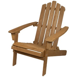 Northlight 36" Natural Stained Classic Folding Wood Adirondack Chair - 1 of 4