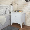 TiramisuBest Farmhouse Nightstand Side Table, Wooden Rustic End Table, Tall Bedside Table with Electrical Outlets Charging Station - White - 3 of 4